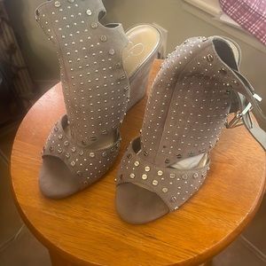 Good condition Jessica Simpson wedge shoes with silver studs
